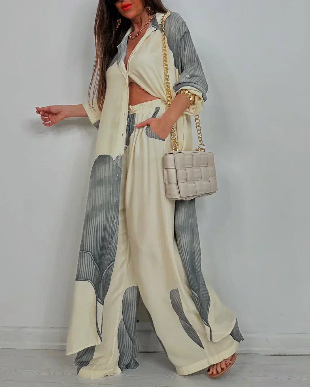 fluide ensemble kimono pantalon femme