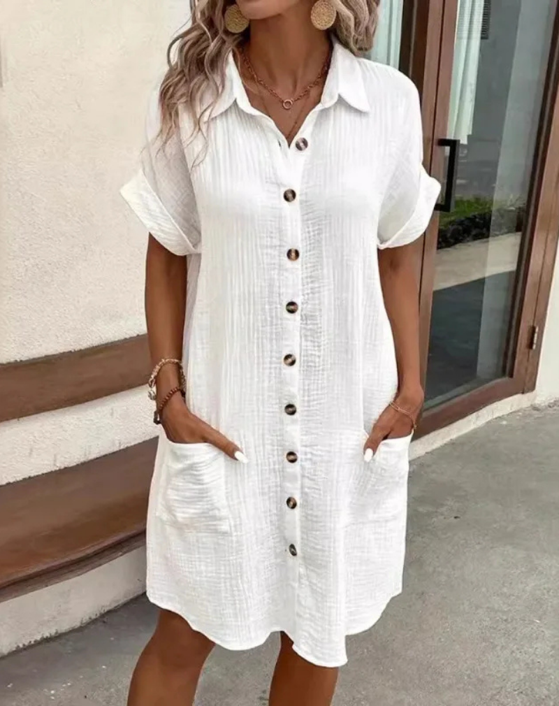 cotton gauze shirt dress Women's Family Chic Easter Outfits Size:Small Tall made in the USA floral_dress