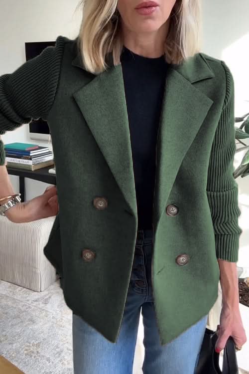 Blazer da donna doppiopetto con maniche in maglia
