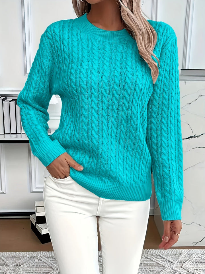 Women’s Cable-Knit Crew-Neck Sweater