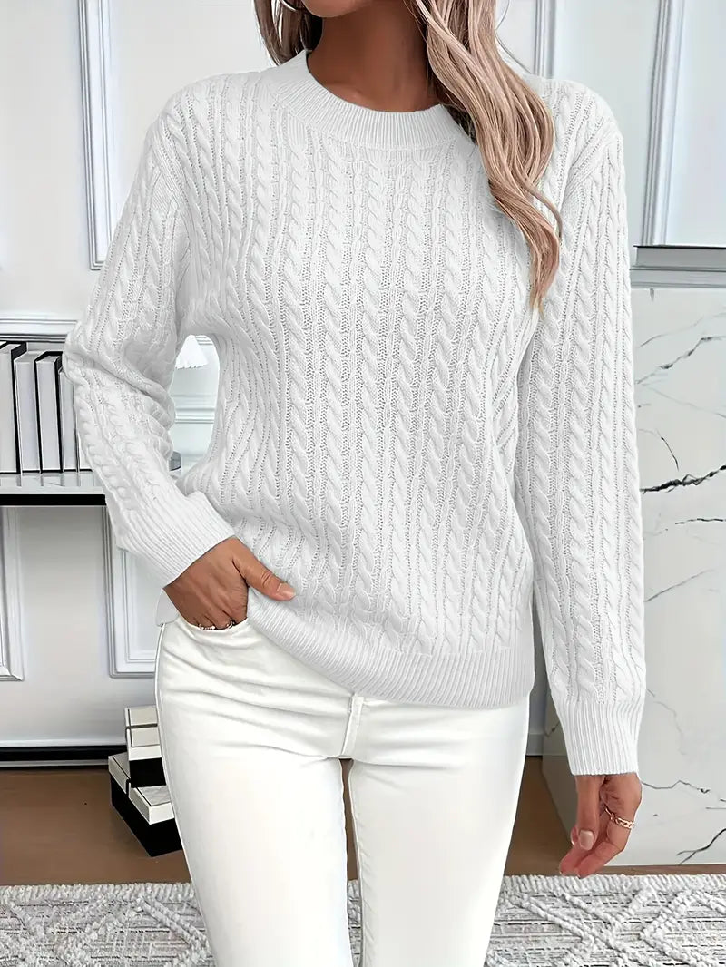 Women’s Cable-Knit Crew-Neck Sweater