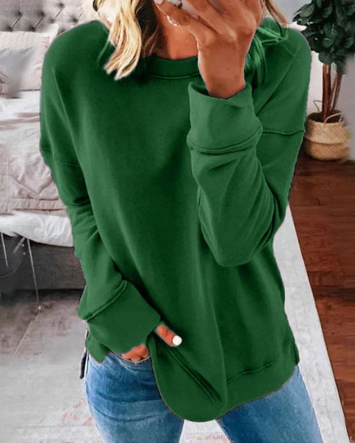 Pull Femme Col Rond Décontracté à Manches Longues