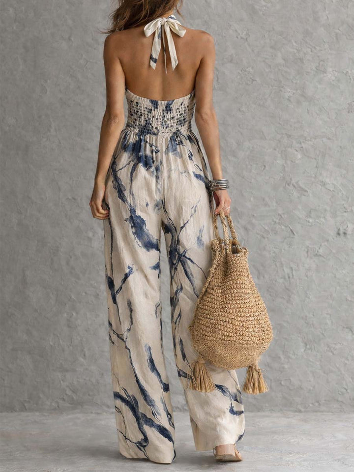 Combinaison Femme Licou à Imprimé Artistique
