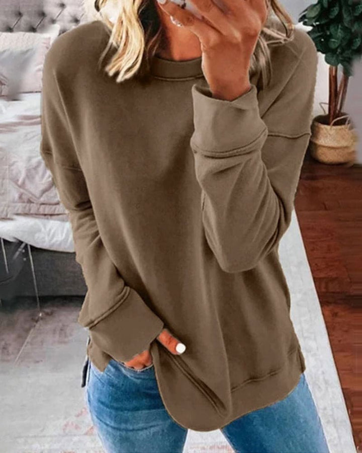 Pull Femme Col Rond Décontracté à Manches Longues