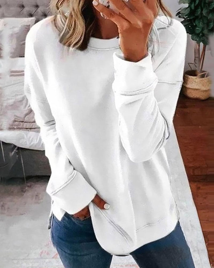 Pull Femme Col Rond Décontracté à Manches Longues