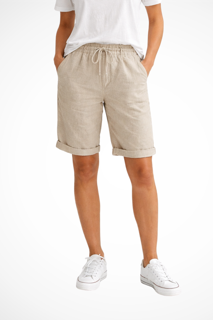 Short Femme Décontracté à Cordon de Serrage avec Poches
