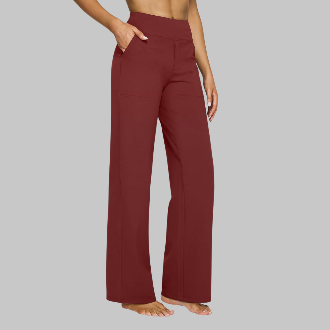 High-Waisted Wide-Leg Women's Pants with Pockets