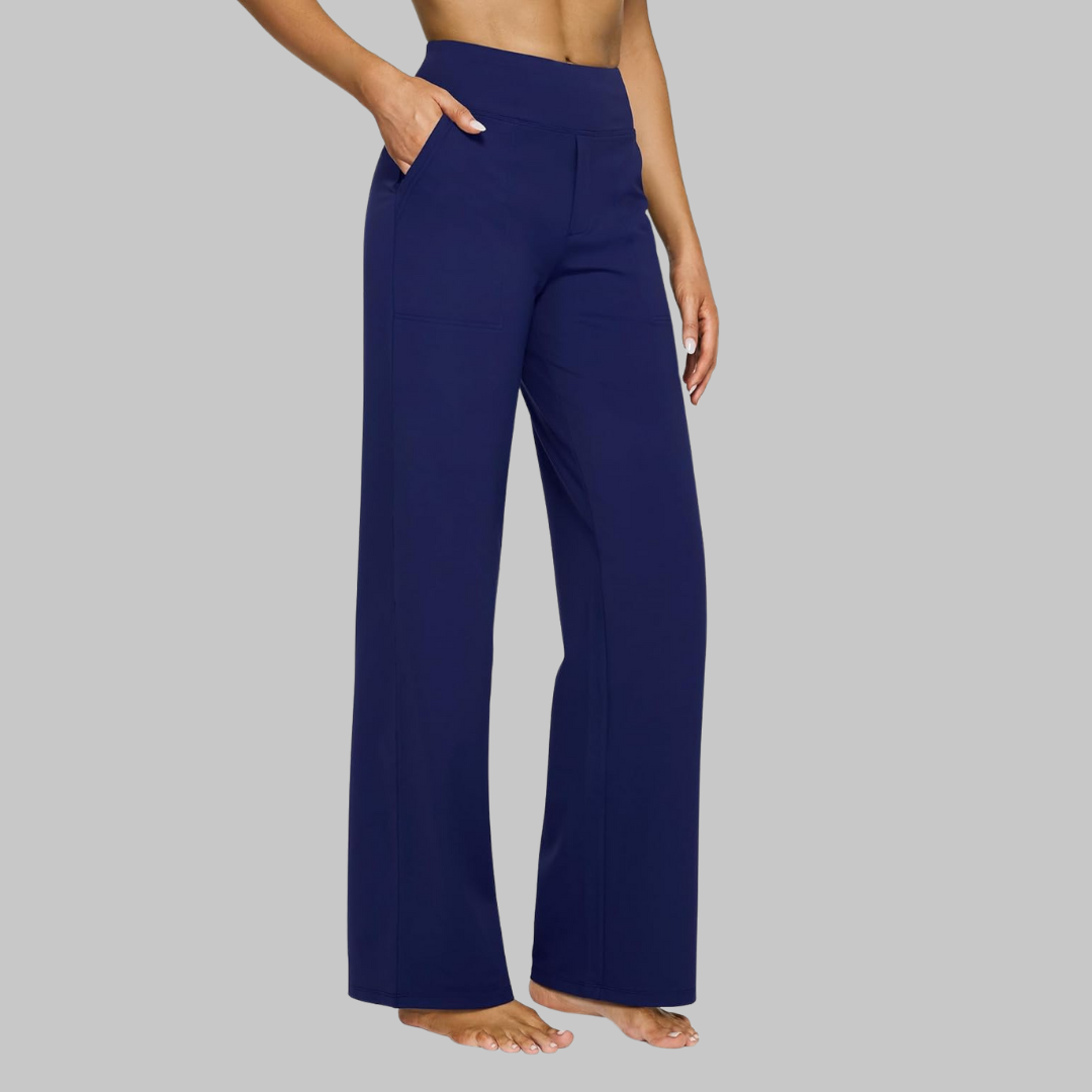 High-Waisted Wide-Leg Women's Pants with Pockets