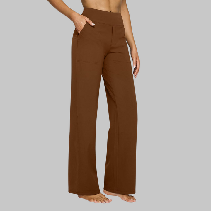 High-Waisted Wide-Leg Women's Pants with Pockets