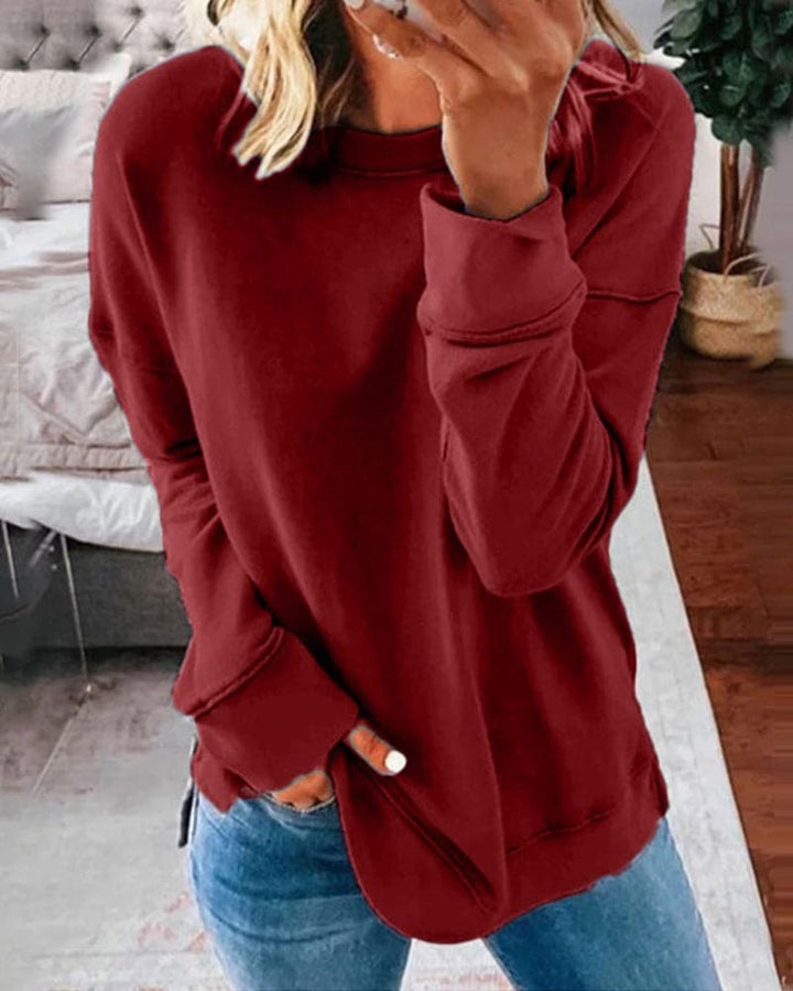 Pull Femme Col Rond Décontracté à Manches Longues