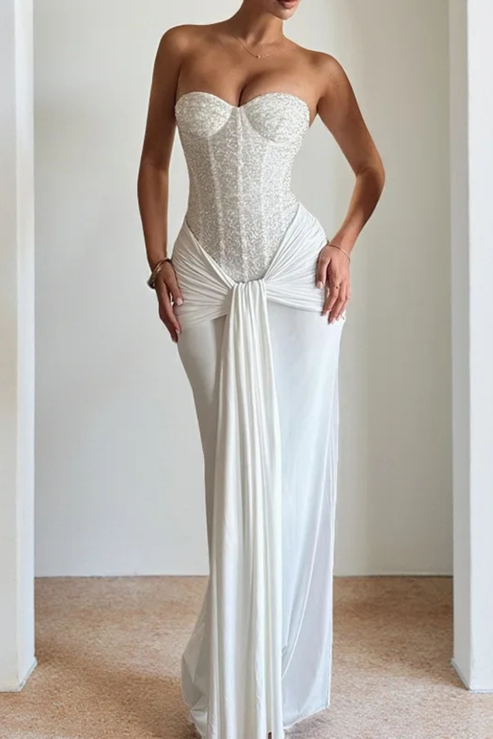 Μακρύ Φόρεμα Bustier Γοργόνα Κομψό για Γυναίκα