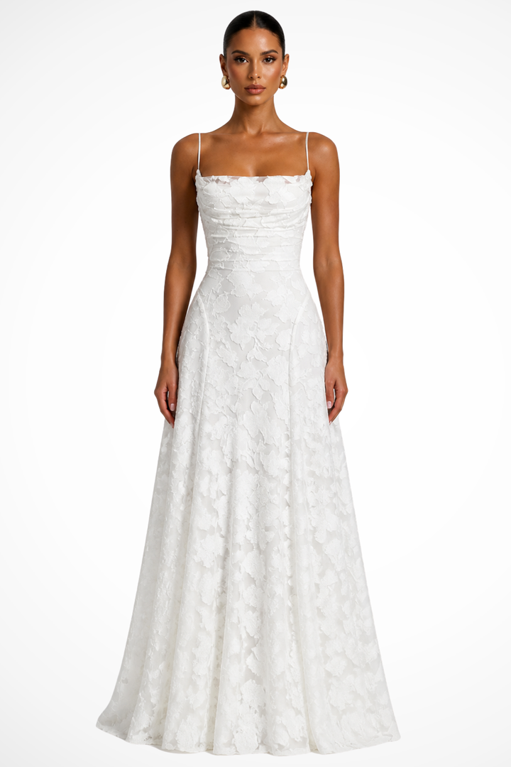 Robe Longue Femme Bustier en Dentelle  Romantique et Silhouette Raffinée