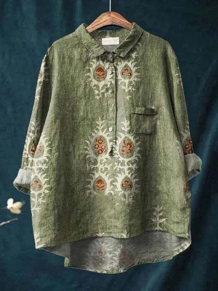 Blouse imprimé floral abstrait femme