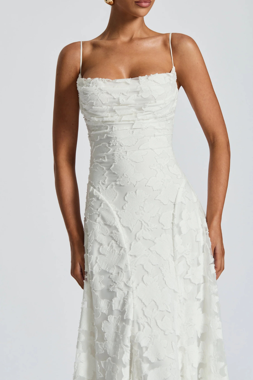 Robe Longue Femme Bustier en Dentelle  Romantique et Silhouette Raffinée