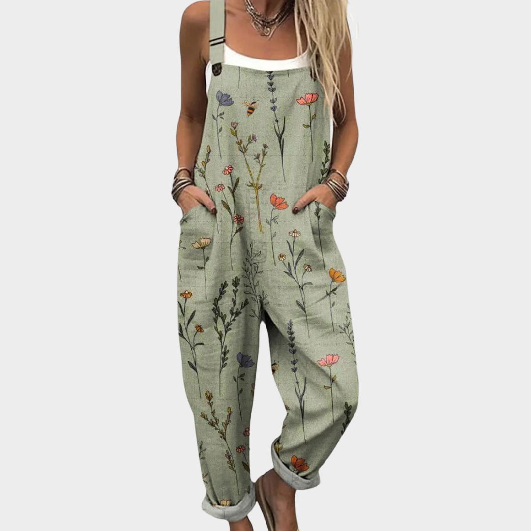Women's Loose-Fit Wide-Leg Jumpsuit with Pockets