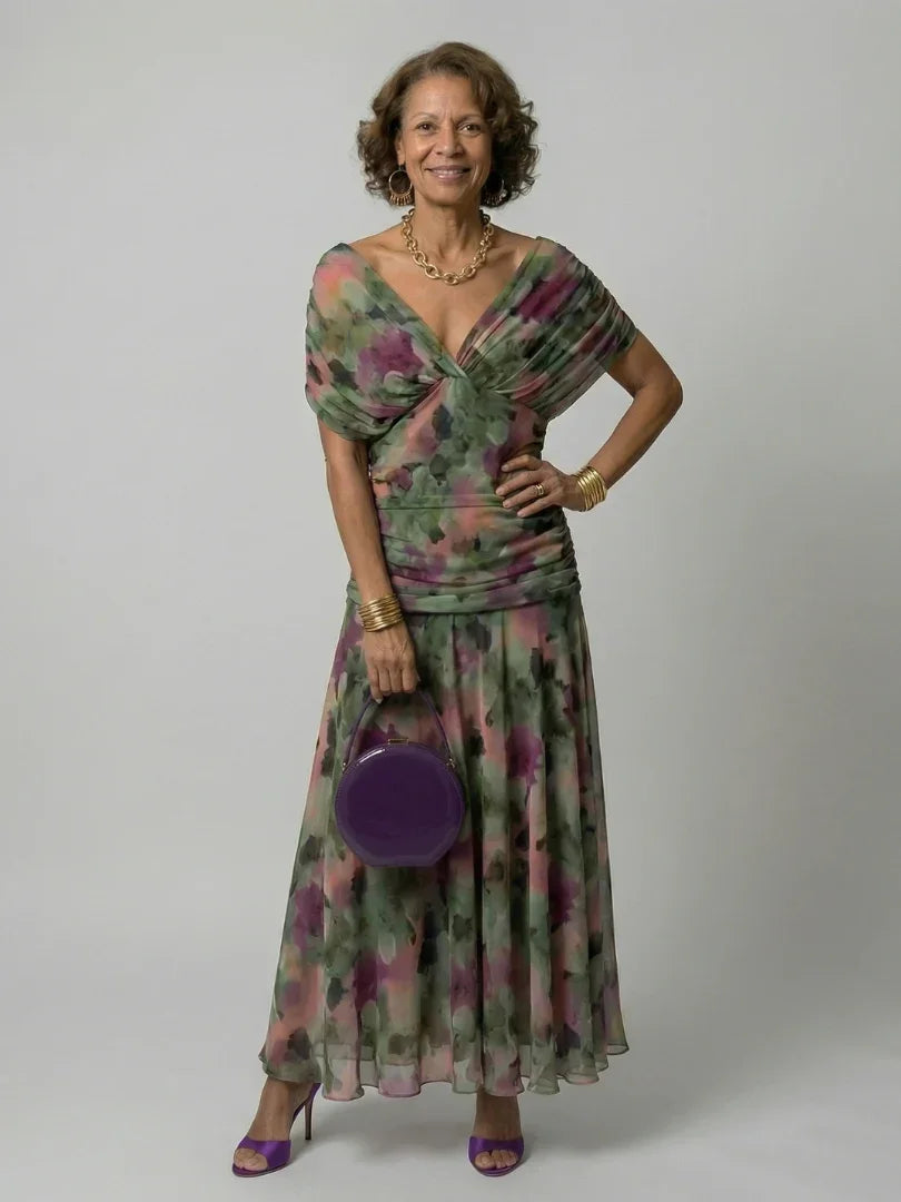 Robe Maxi Femme à Épaules Dénudées et Silhouette Fluide