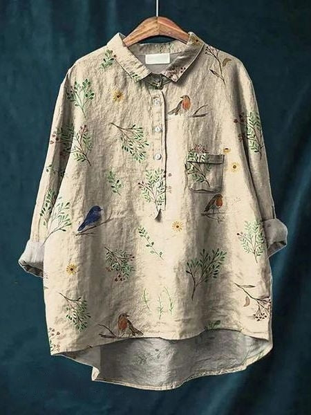 Blouse imprimé floral abstrait femme