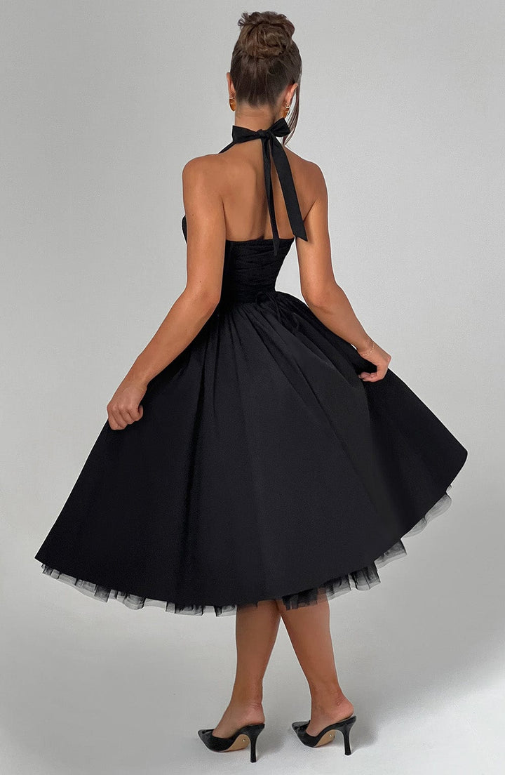 Elegantní midi šaty na ramínka pro ženy