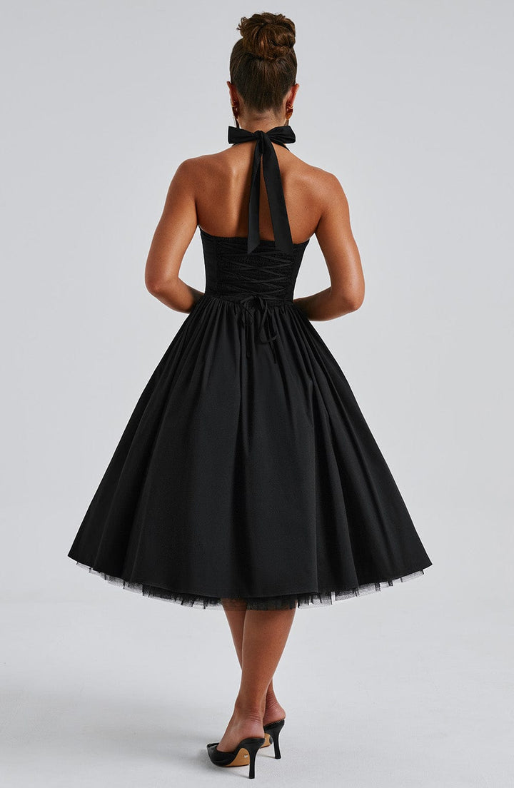 Elegantní midi šaty na ramínka pro ženy