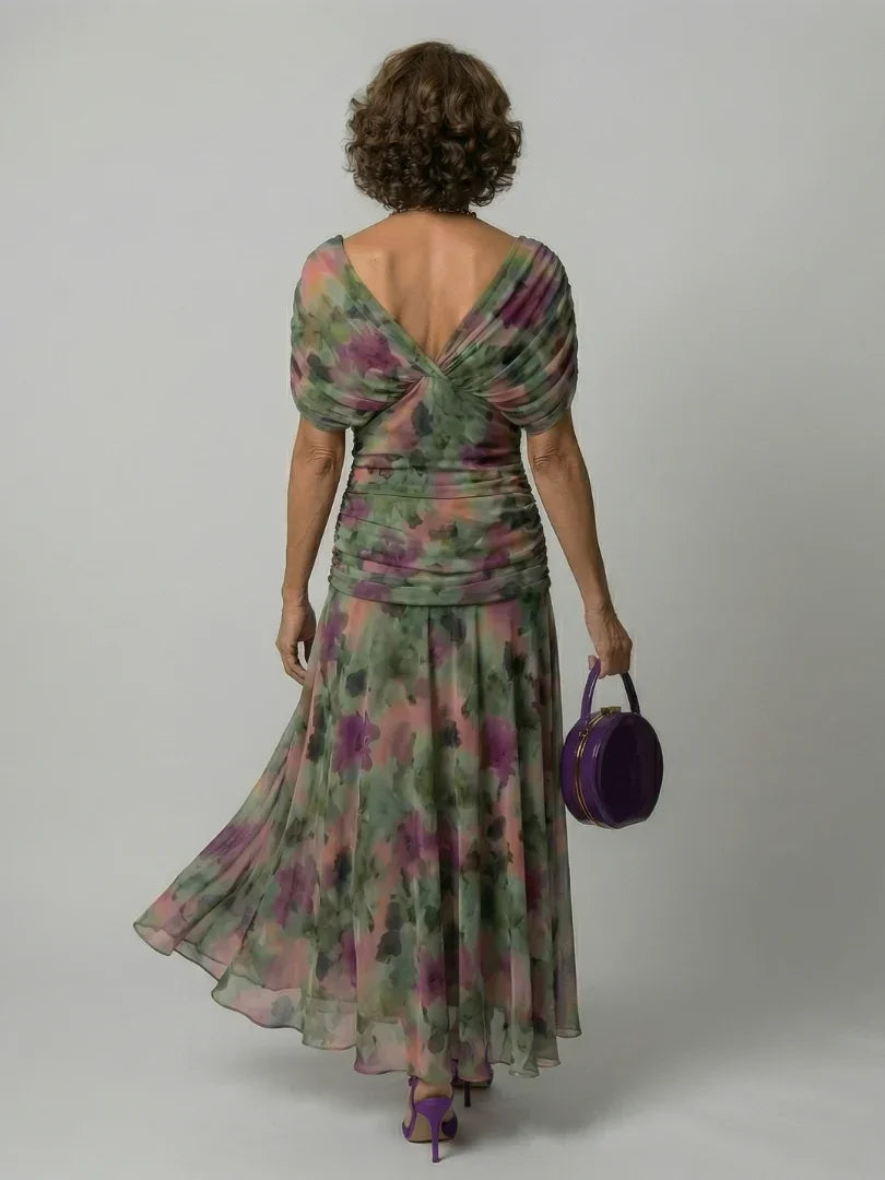 Robe Maxi Femme à Épaules Dénudées et Silhouette Fluide