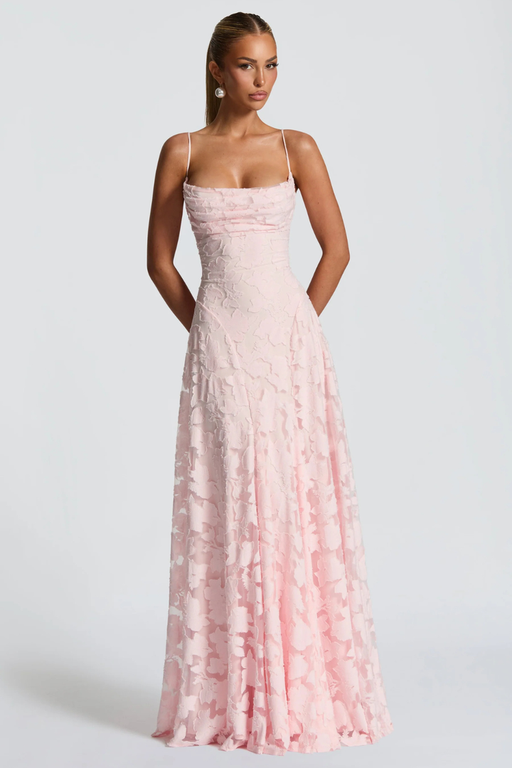 Robe Longue Femme Bustier en Dentelle  Romantique et Silhouette Raffinée