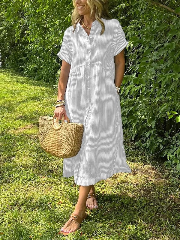 Dlouhé dámské košilové šaty – elegantní ležérní styl