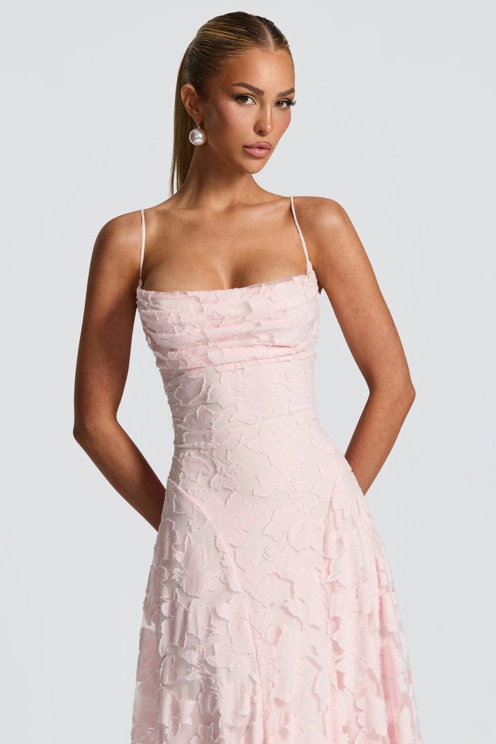 Robe Longue Femme Bustier en Dentelle  Romantique et Silhouette Raffinée