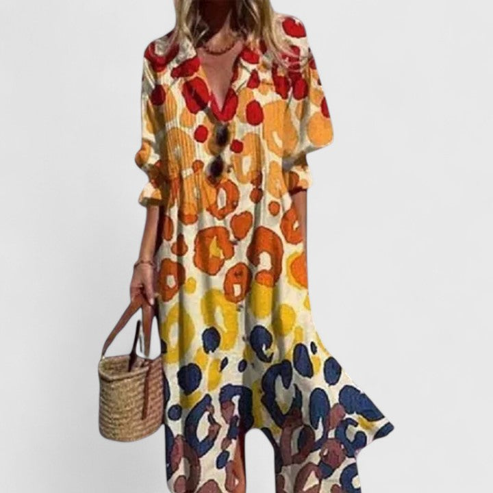 Robe Maxi Bohème Femme Manches Courtes