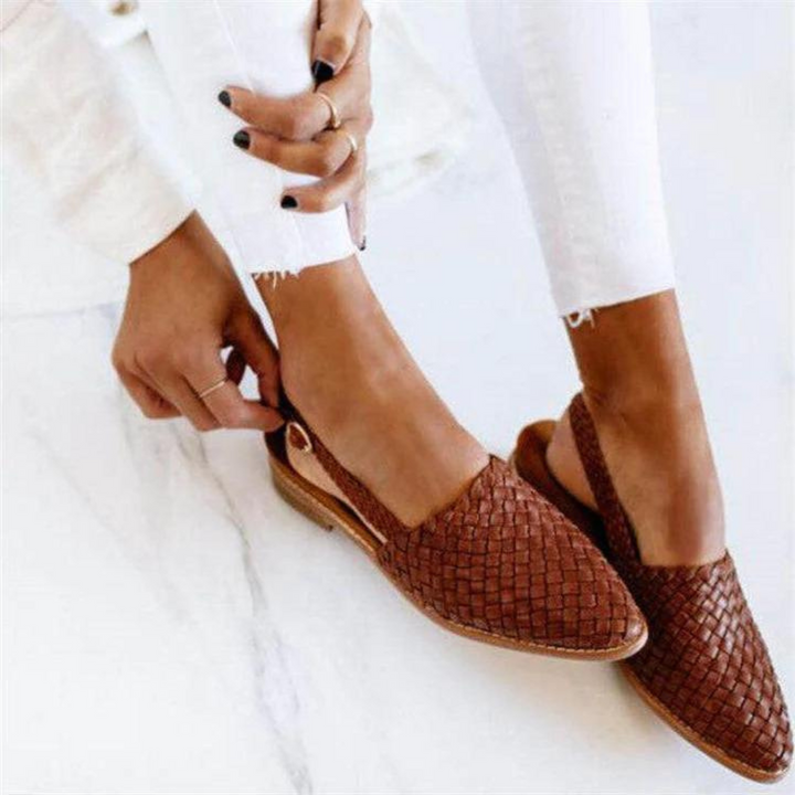 Mules Plates Tressées Chic pour Femme