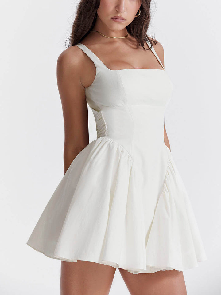 Robe Mini Élégante pour Femmes à Dos Nu avec Nœud Décoratif