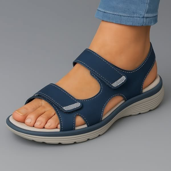 Sandali casual da donna con punta aperta e cinturini regolabili