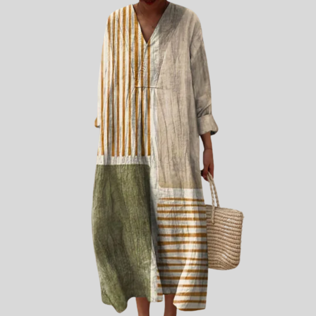 Women's Summer Dress with Flattering Print and Flowing Cut