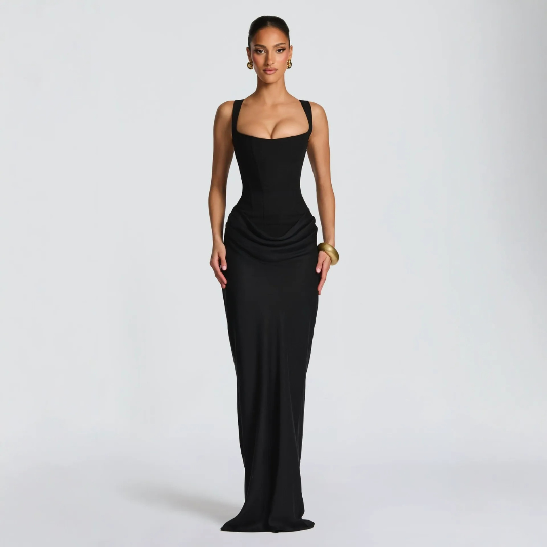 Abito lungo elegante da donna con spalline sottili