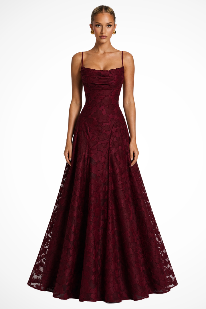 Robe Longue Femme Bustier en Dentelle  Romantique et Silhouette Raffinée