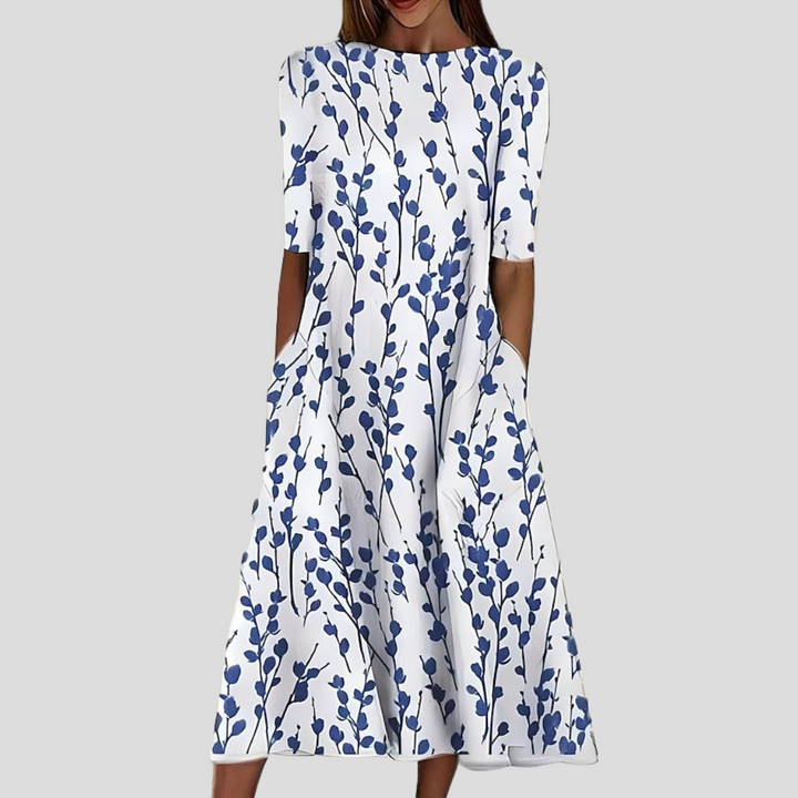Coastal Flower Midi Dress for Women