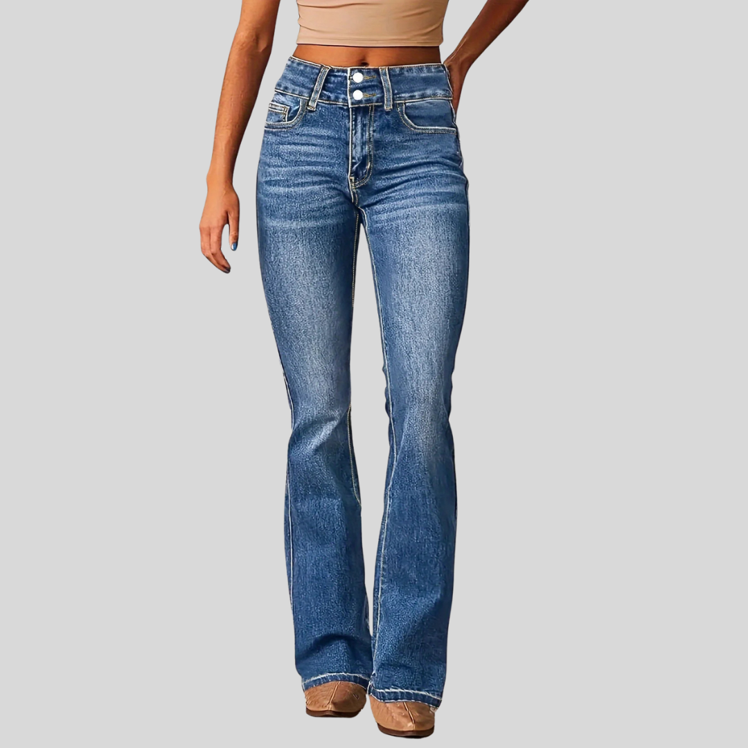 Jean Taille Haute Évasé Femme