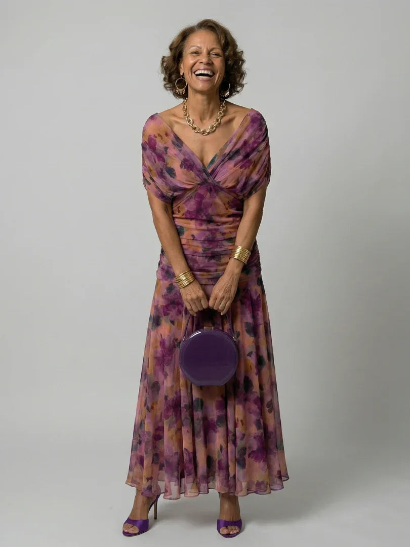 Robe Maxi Femme à Épaules Dénudées et Silhouette Fluide