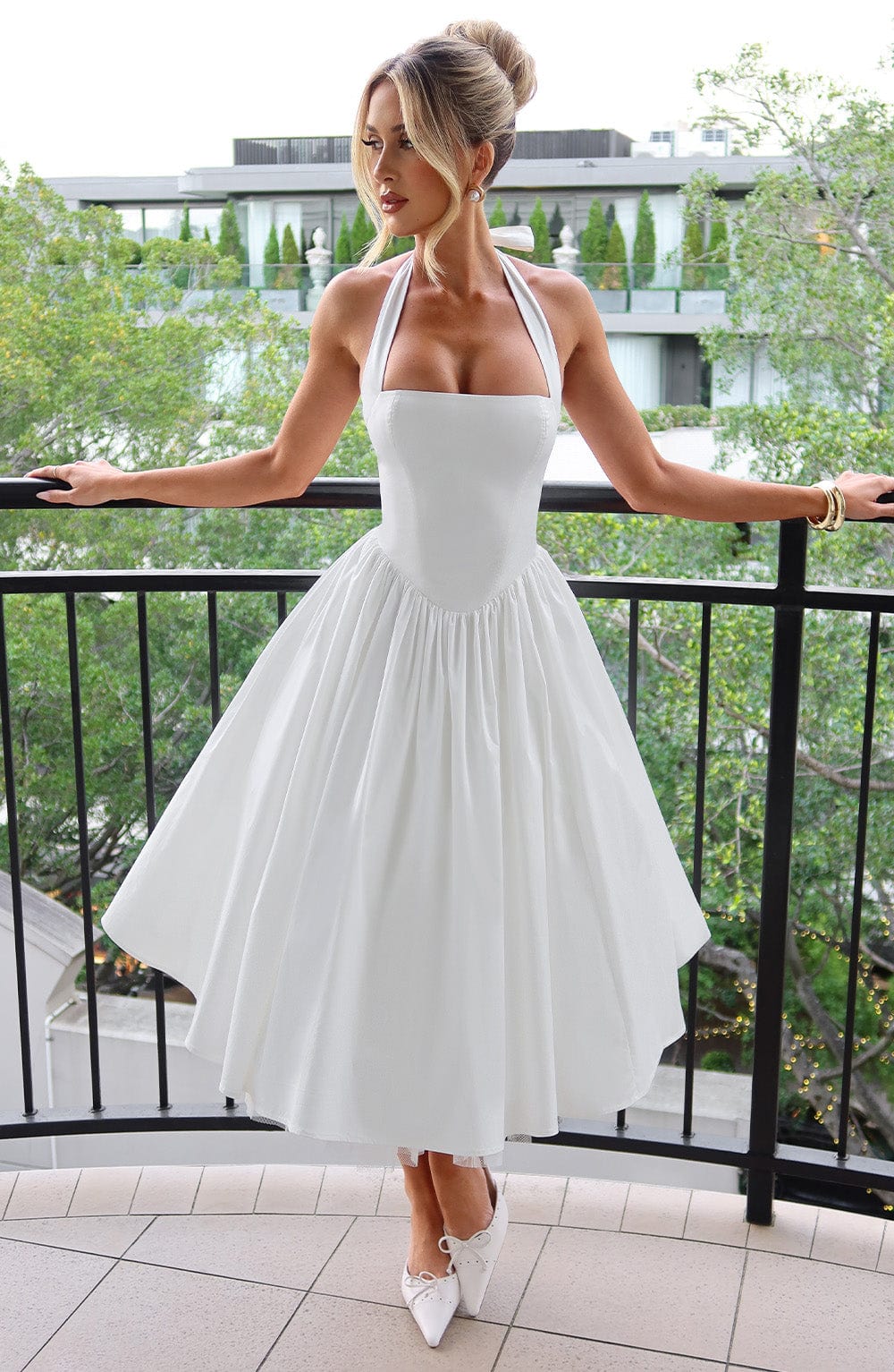 Elegant Midi Dress with Straps for Women