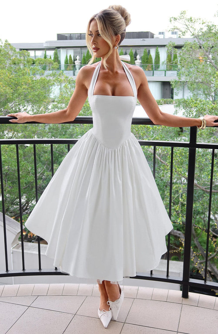 Elegantní midi šaty na ramínka pro ženy