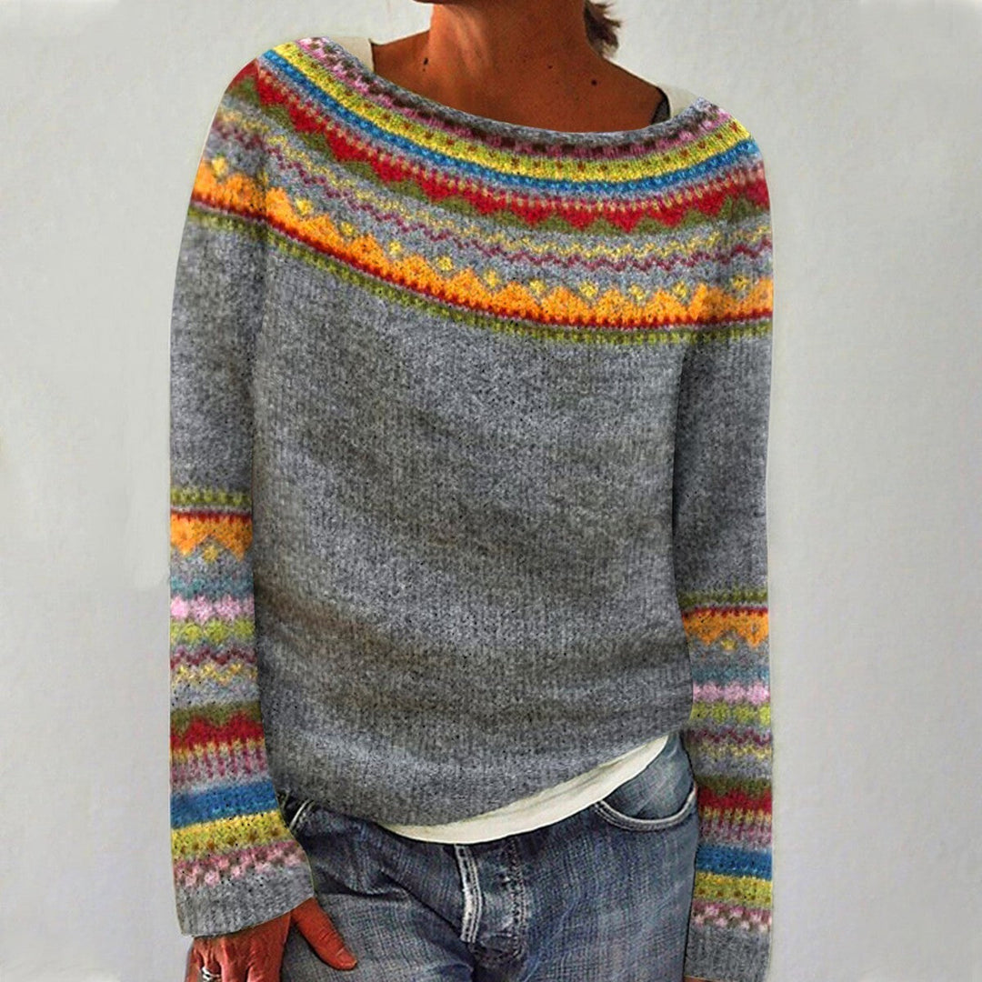 Maglione da donna colorato con motivo Fair Isle