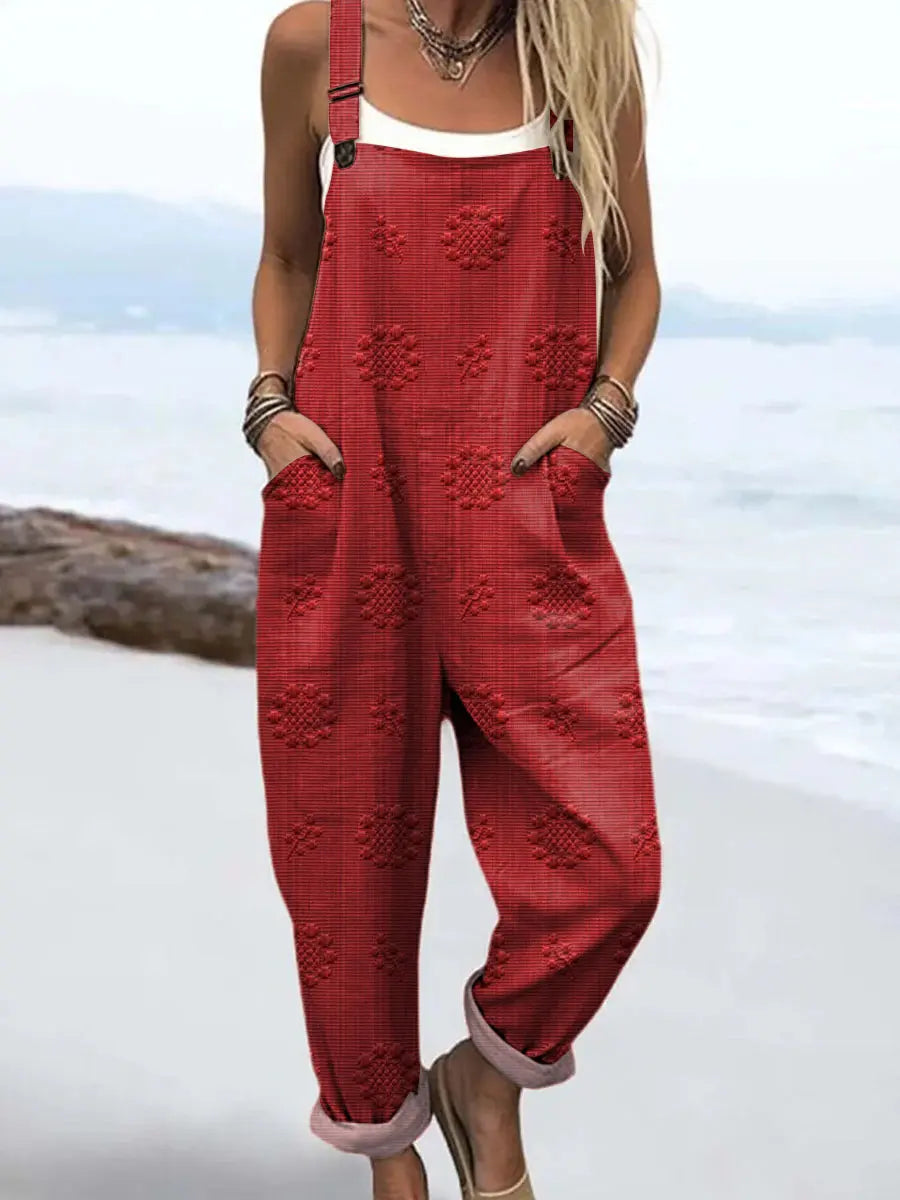 Combinaison large motif femme poches