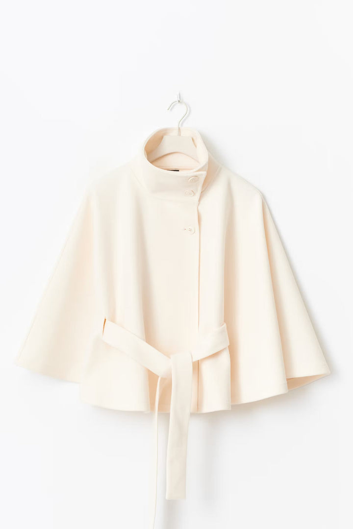 Elegant Women’s Cape Coat with Belt