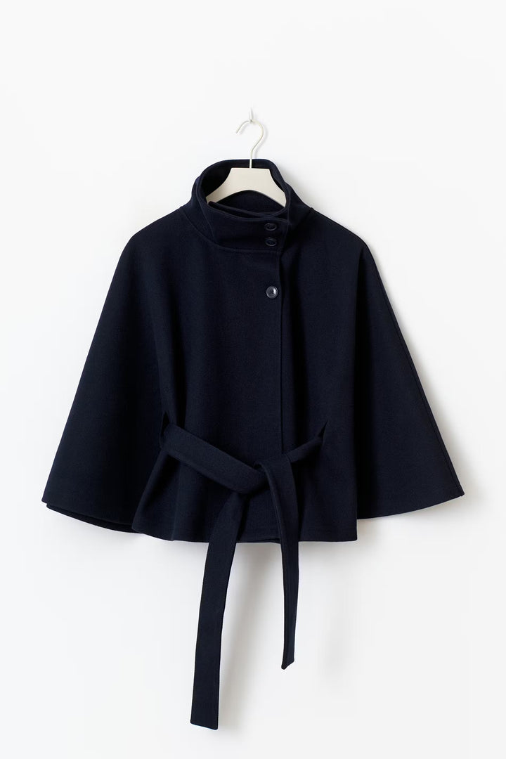 Elegant Women’s Cape Coat with Belt