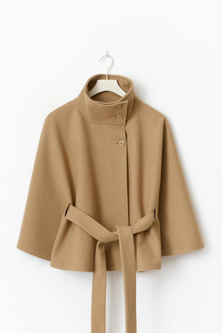 Elegant Women’s Cape Coat with Belt