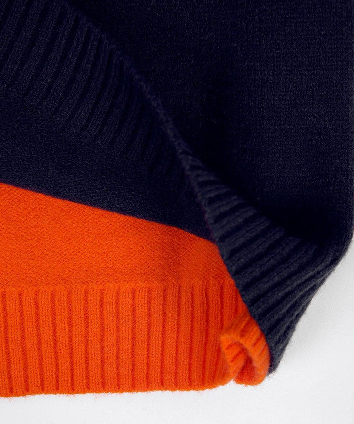 Pull Femme Color Block Col Rond et Manches Longues