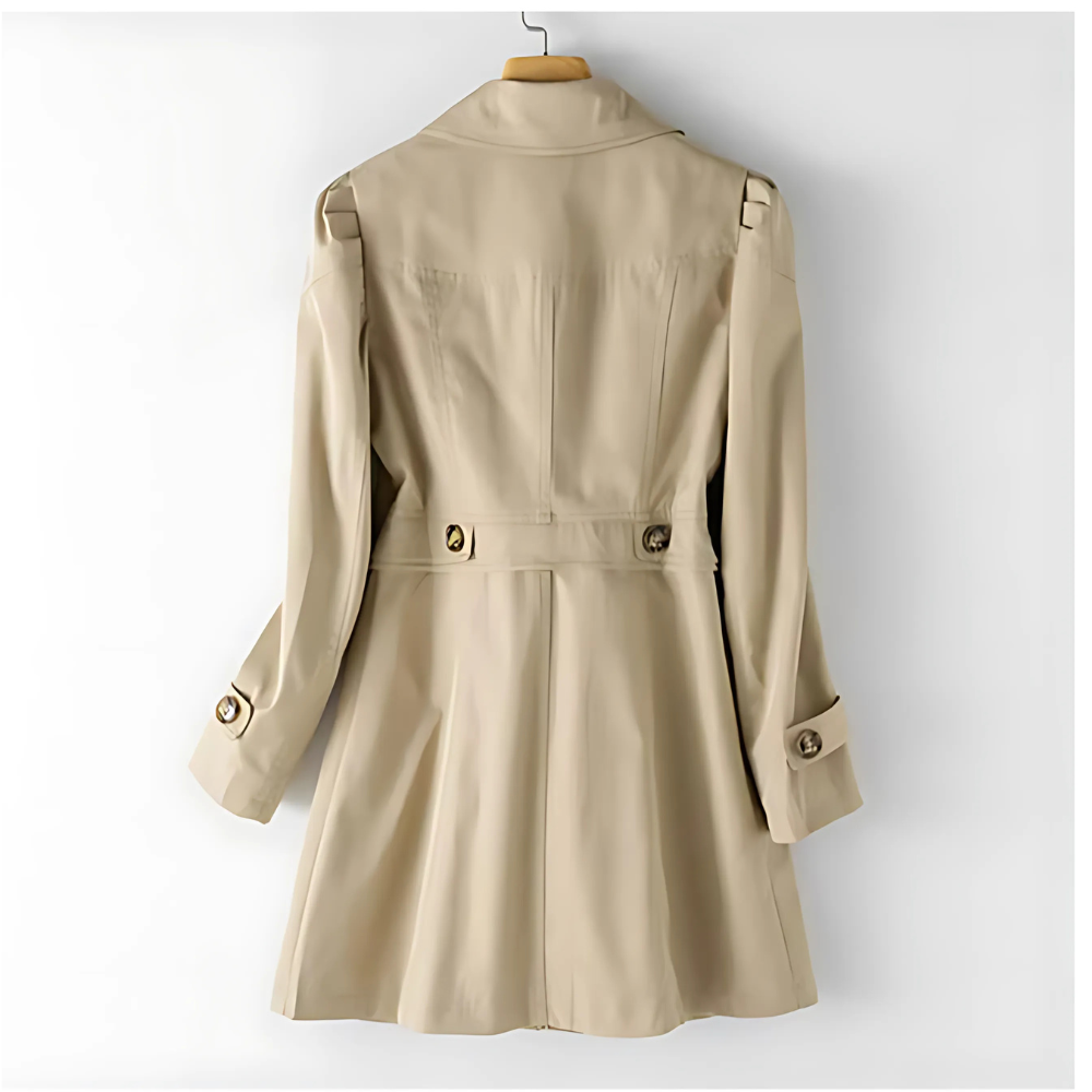 Women's Single-Breasted Trench Coat with Fitted Cut
