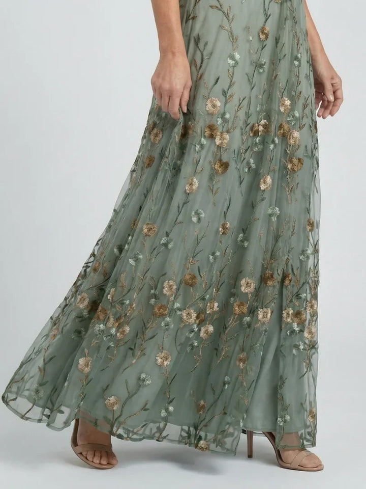 Robe Maxi Femme Fleurie à Col Halter et Silhouette Fluide