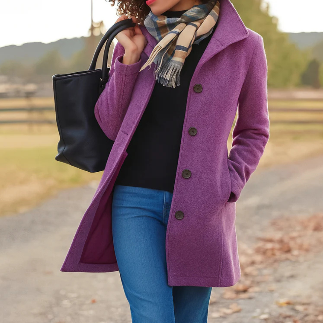 Cappotto elegante con bottoni da donna