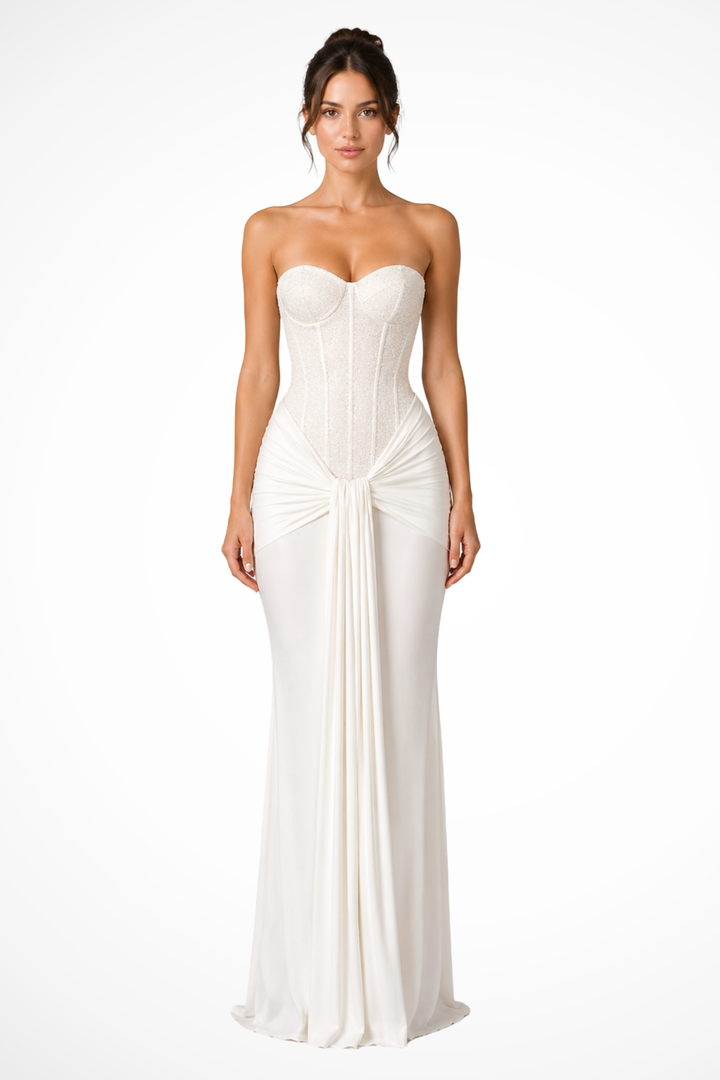 Μακρύ Φόρεμα Bustier Γοργόνα Κομψό για Γυναίκα