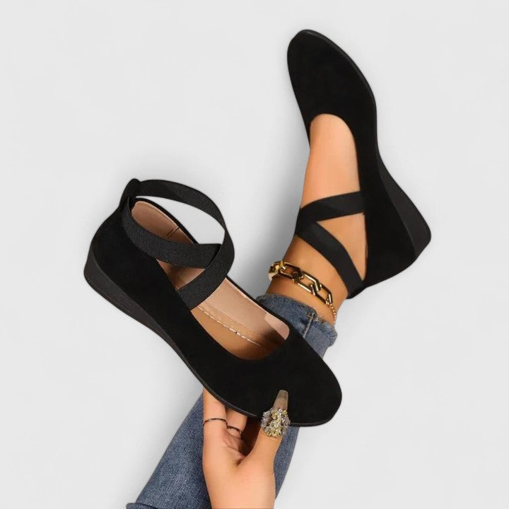 Scarpe Mary Jane con zeppa e cinturini da donna